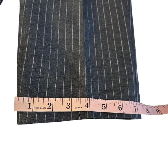 Vintage Harve Benard Pinstripe Pants Size 10 Wool Blend Gray Back Elastic Lined - Picture 9 of 10